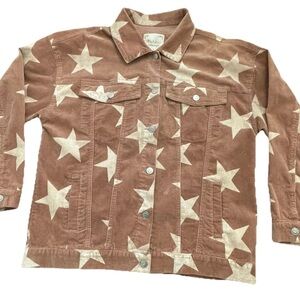 Altar’d‎ State S Jean Jacket Shacket Coat Star Print Oversized Corduroy Festival